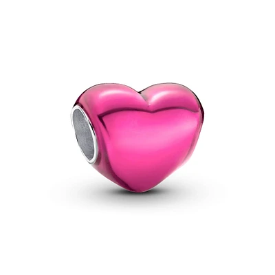 Pandora Metallic Pink Heart Charm