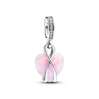 Pandora Mom Opalescent Heart Dangle Charm