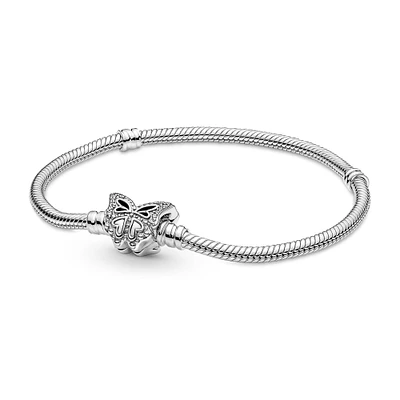 Pandora Moments Butterfly Clasp Snake Chain Bracelet