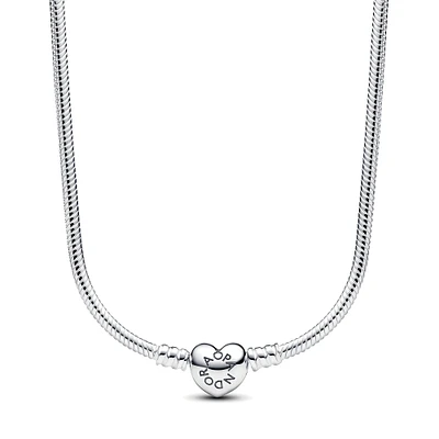 Pandora Moments Heart Clasp Snake Chain Necklace