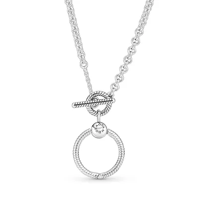 Pandora Moments O Pendant T-bar Necklace