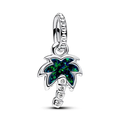 Pandora Opalescent Green Palm Tree Dangle Charm