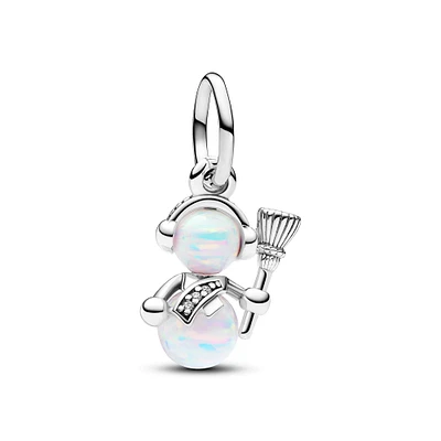 Pandora Opalescent Snowman Dangle Charm