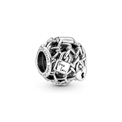 Pandora Openwork Chain Link Padlock Charm