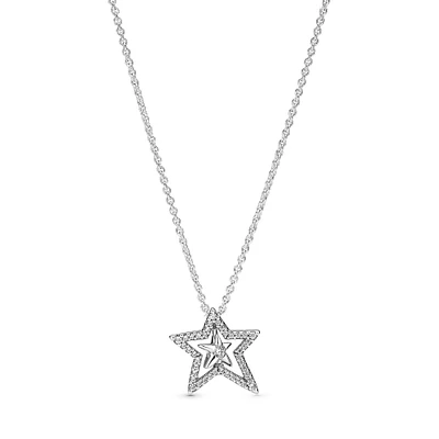 Pandora Pavé Asymmetric Star Collier Necklace