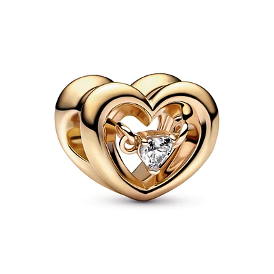 Pandora Radiant Heart & Floating Stone Charm | Gold-Plated