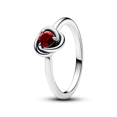 Pandora January Red Eternity Circle Ring