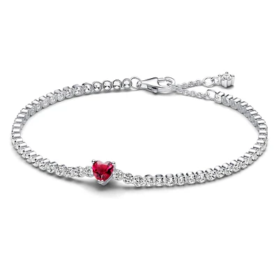 Pandora Red Sparkling Heart Tennis Bracelet