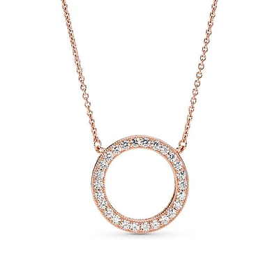 Pandora Circle of Sparkle Necklace, Rose Gold-Plated