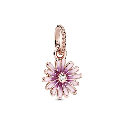 Pandora Pink Daisy Flower Dangle Charm, Rose Gold-Plated