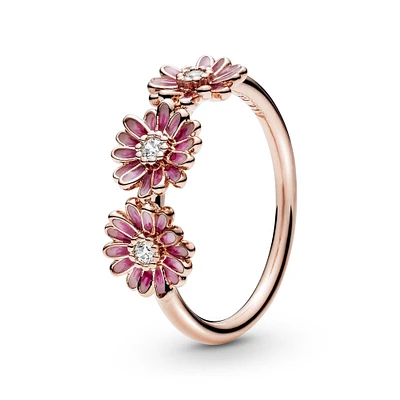 Pandora Pink Daisy Flower Trio Ring