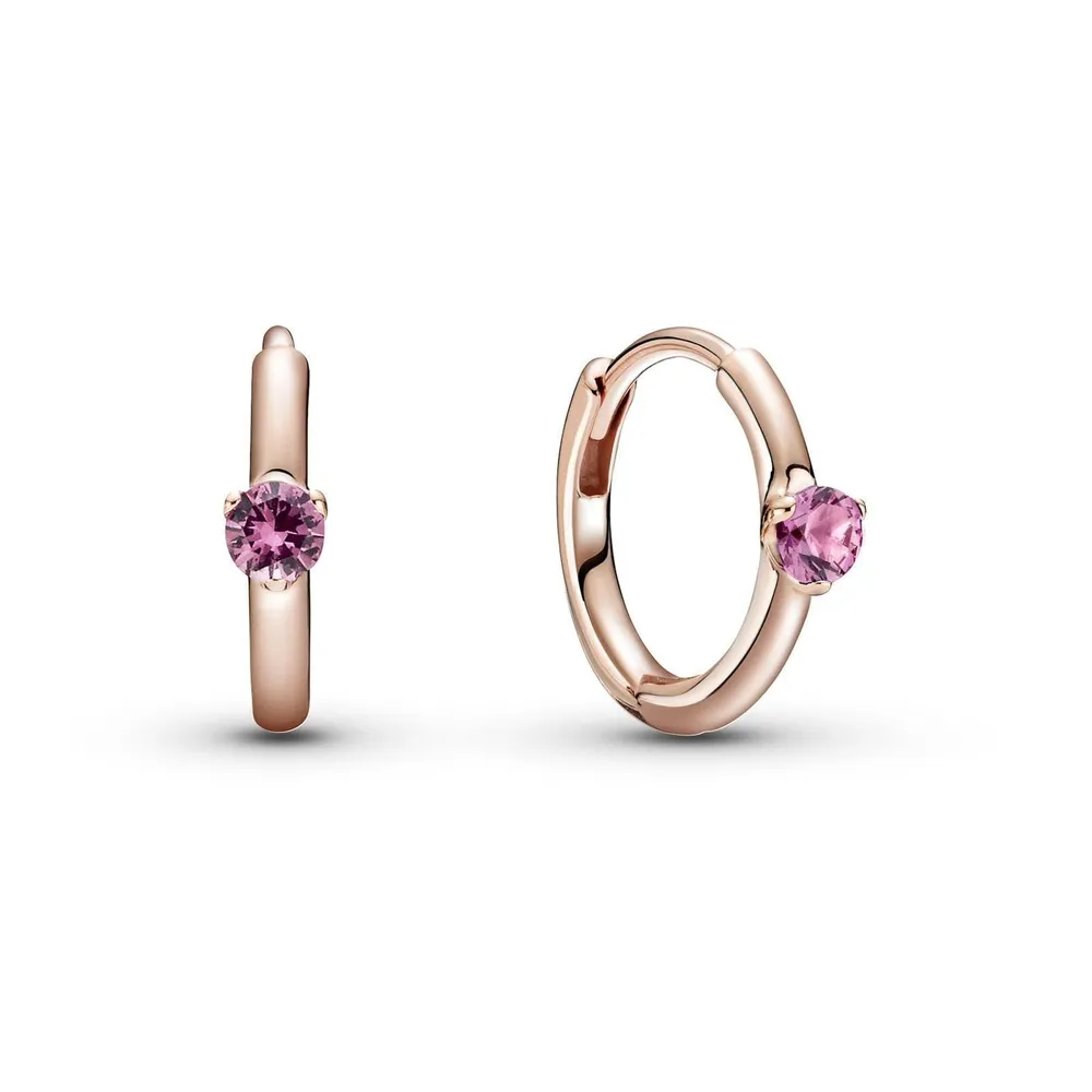 Teardrop Halo Stud Earrings | Rose gold plated | Pandora US