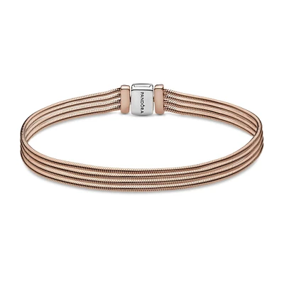 Pandora Reflexions Multi Snake Chain Bracelet, Rose Gold-Plated