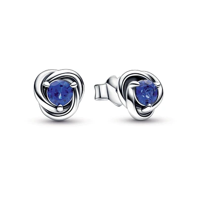 Pandora September Blue Eternity Circle Stud Earrings