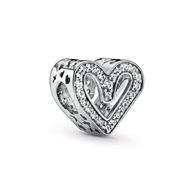 Pandora Sparkling Freehand Heart Charm