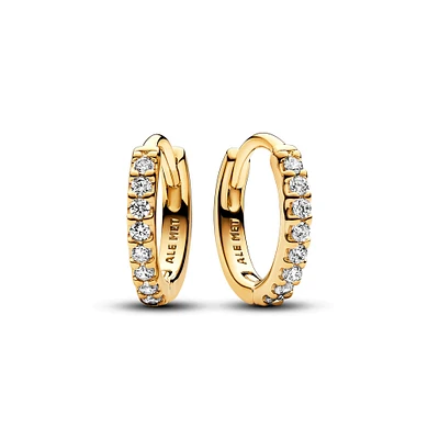 Pandora Sparkling Huggie Gold-Plated Hoop Earrings