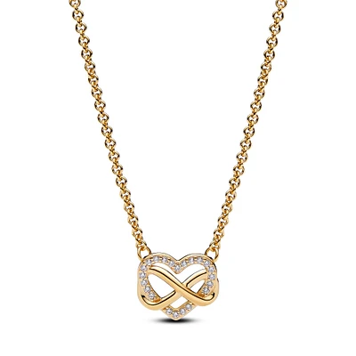 Pandora Sparkling Infinity Heart Collier Gold-Plated Necklace