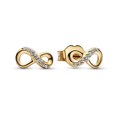 Pandora Sparkling Infinity Stud Earrings | Gold-Plated