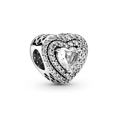 Pandora Sparkling Leveled Hearts Charm