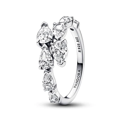 Pandora Sparkling Overlapping Band Ring