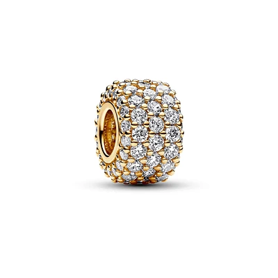 Pandora Sparkling Pavé Triple-Row Gold-Plated Charm