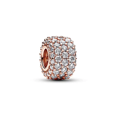 Pandora Sparkling Pavé Triple-Row Rose Gold-Plated Charm