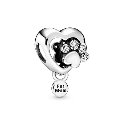 Pandora Sparkling Paw Print & Heart Charm