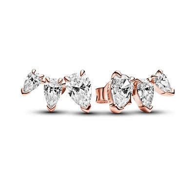 Pandora Sparkling Pear Rose Gold-Plated Stud Earrings