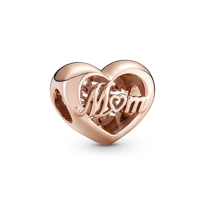Pandora Thank You Mom Heart Charm, Rose Gold-Plated