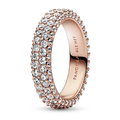 Pandora Timeless Pavé Double-Row Ring | Rose Gold-Plated