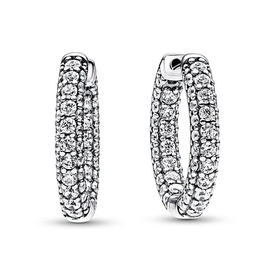 Pandora Timeless Pavé Single-Row Hoop Earrings