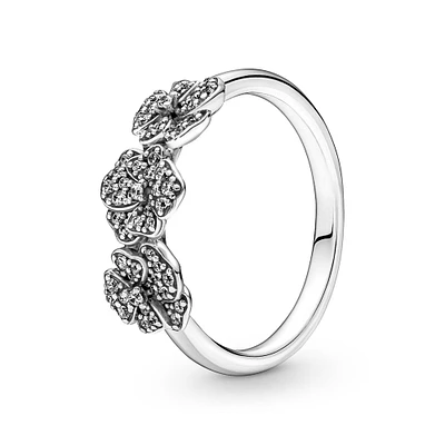 Pandora Triple Pansy Flower Ring