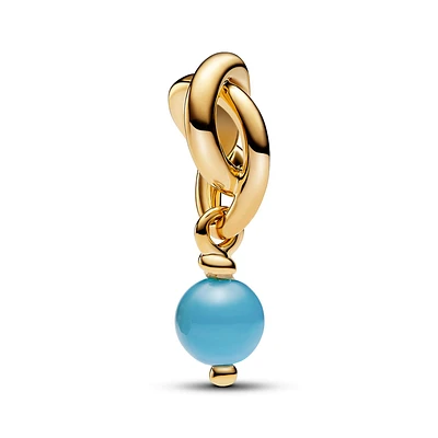 Pandora Turquoise Blue Eternity Circle Gold-Plated Dangle Charm