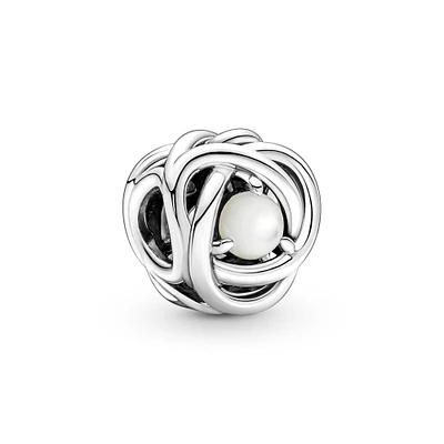 Pandora White Mother of Pearl Eternity Circle Charm