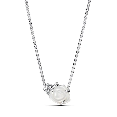 Pandora White Rose in Bloom Collier Necklace