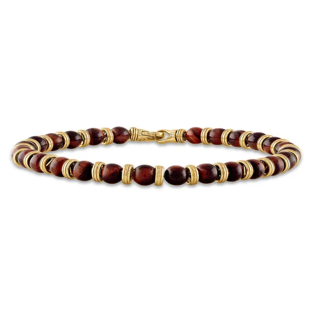 Esquire Men’s Jewelry Heavy Serpentine Link Bracelet in Gold-Plated Sterling Silver