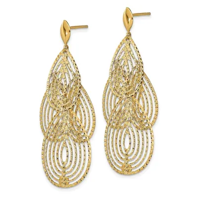 Yellow Gold Chandelier Earrings | 20x52mm