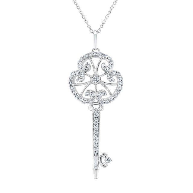 Vintage Tiffany & Co. Clover Key Diamond Necklace