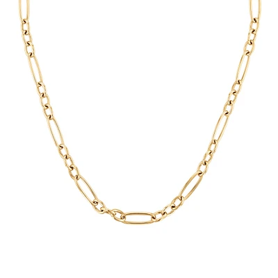 Roberto Coin Alternating Yellow Gold Oval Link Short Chain Necklace