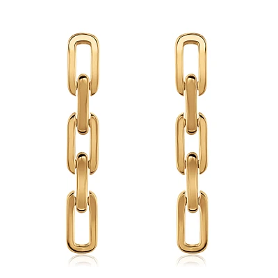 Roberto Coin Navarra Yellow Gold Link Drop Earrings