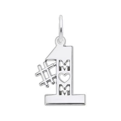 Sterling Silver #1 Mom Flat Charm