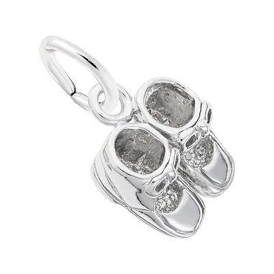 Sterling Silver Baby Booties Flat Charm