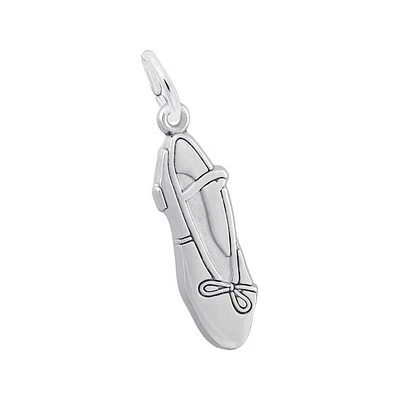 Sterling Silver Ballet Slipper Flat Charm