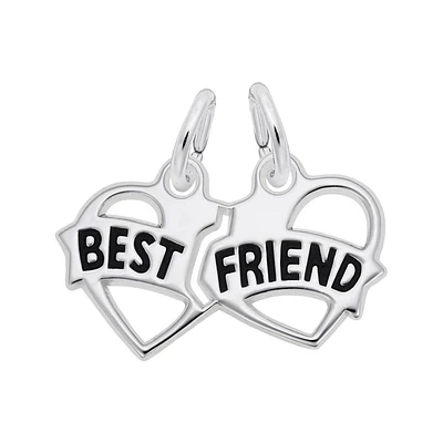 Sterling Silver Best Friends Flat Charm