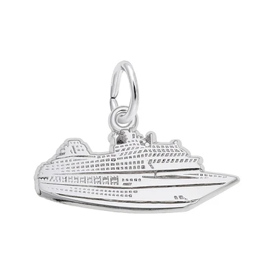 Sterling Silver Cruise Ship Flat Charm