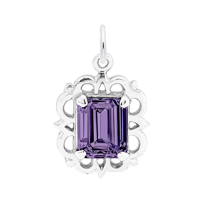 Sterling Silver February Birthstone 3D Charm