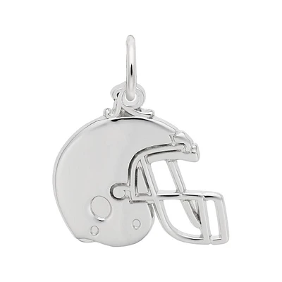 Sterling Silver Football Helmet Flat Charm