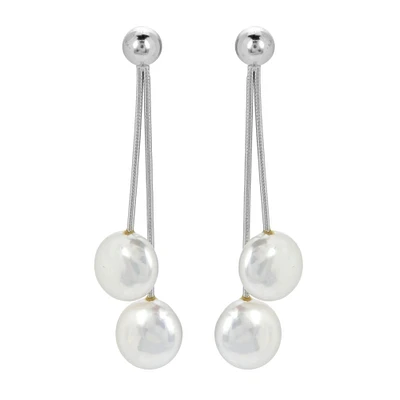 Sterling Silver Freshwater Cultured Pearl Cluster Drop Earrings