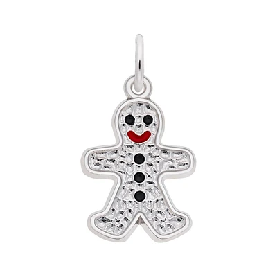 Sterling Silver Gingerbread Man Flat Charm