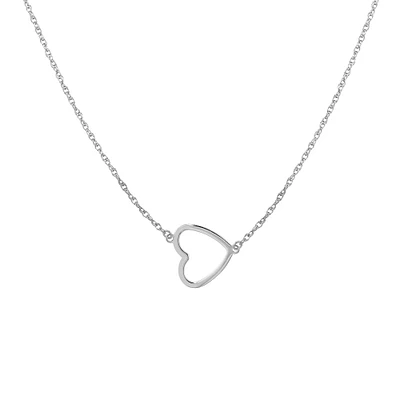 Sterling Silver Heart Adjustable Necklace